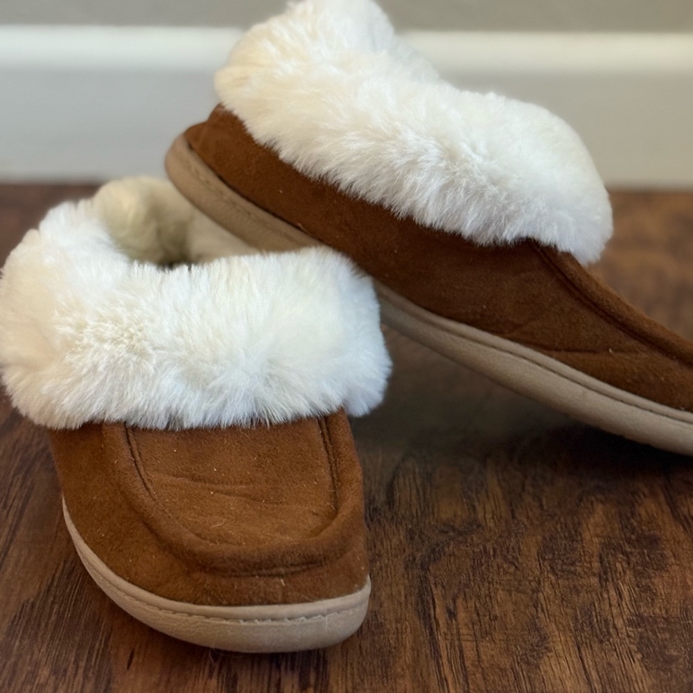 Charter Club Brown and White Women's Slippers